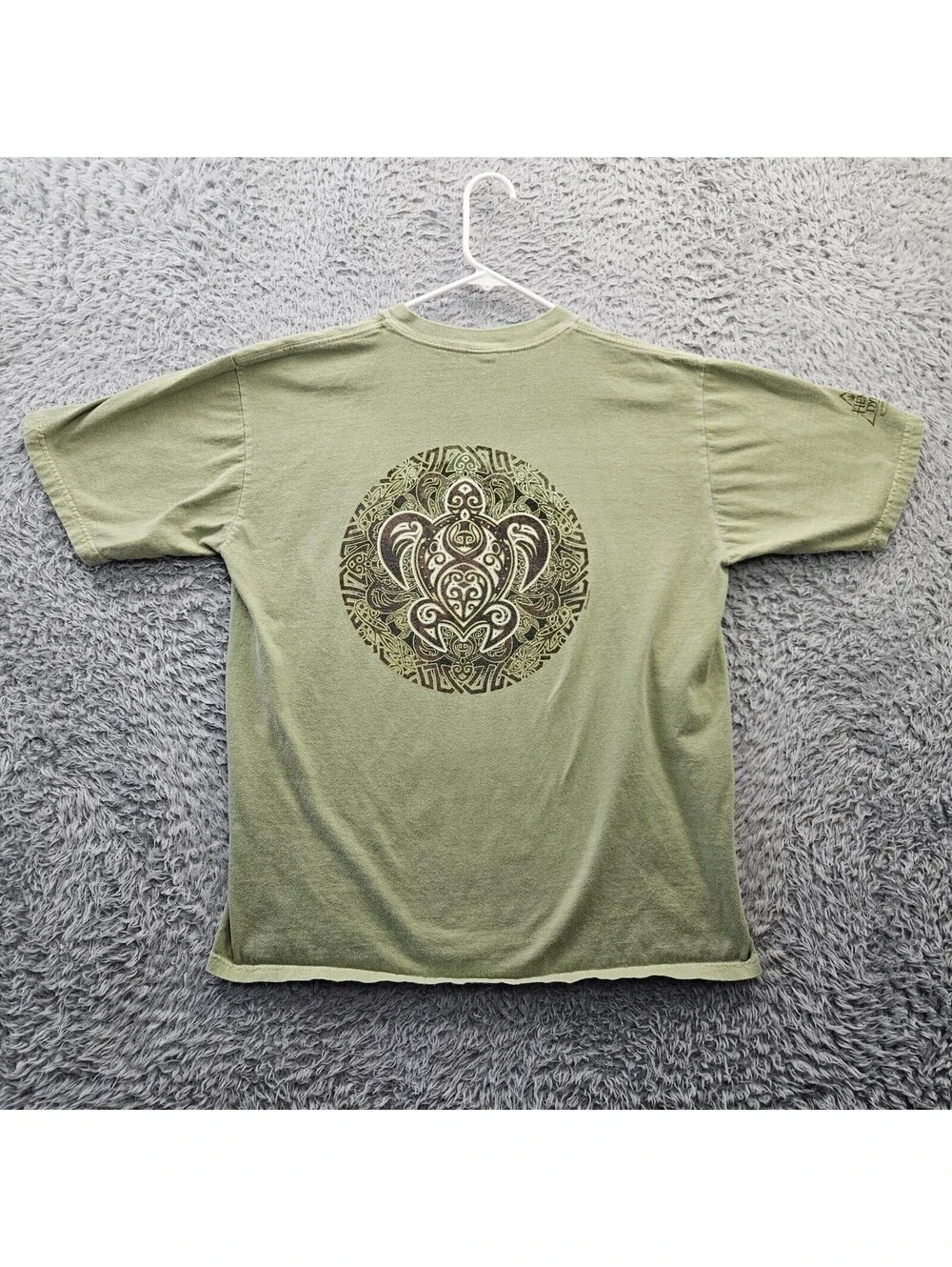 Crazy Shirts Hawaii Hemp Dyed Sea Turtle Double Sided Men Large Soft Cotton